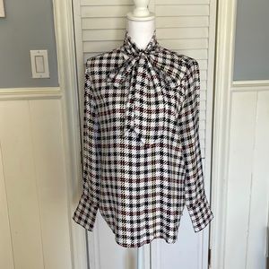 Equipment blouse, size M, houndstooth, colors: black, white, red, blue yellow